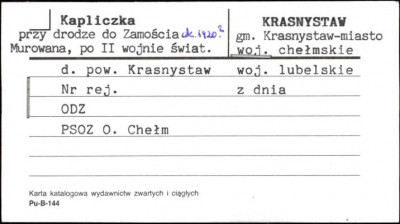 kapliczka przy drodze do Zamościa, skan 1