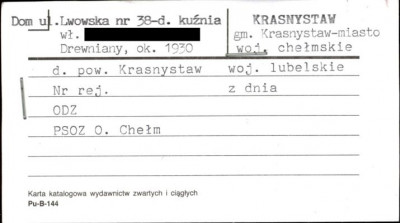 kuźnia, ob., budynek mieszkalny, skan 1