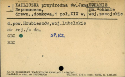 kapliczka przydrożna św. Jana Nepomucena, skan 1