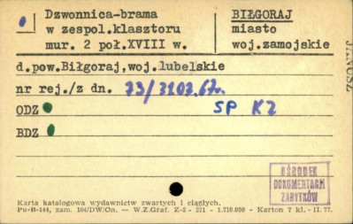 dzwonnica-brama w zespole klasztoru, skan 1