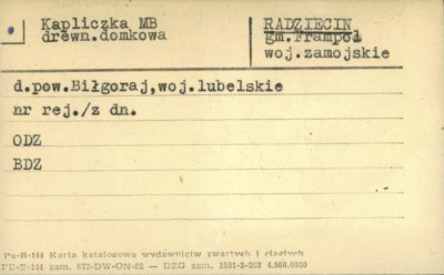 kapliczka Matki Boskiej , skan 1