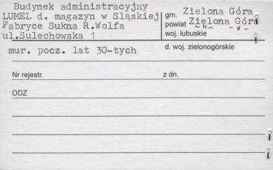 budynek administracyjny lumel, d. magazyn śląskiej fabryki sukna, skan 1