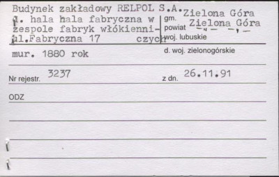 budynek zakładowy RELPOL S.A. d. hala fabryczna w zespole fabryk włókienniczych, skan 1