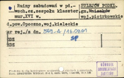 ruiny zabudowań w pd.-wsch. cz. zespołu klasztor., skan 1
