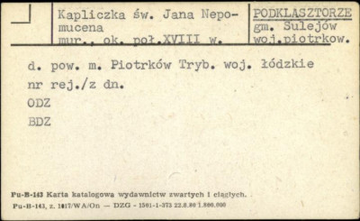 kapliczka św. Jana Nepomucena, skan 1