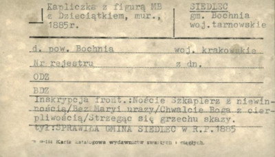 kapliczka z figurą MB z Dzieciątkiem, skan 1