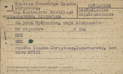 kapliczka Trzeciego Upadku Chrystusa, skan 1