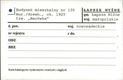 budynek mieszkalny tzw. Bacówka, skan 1