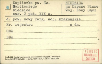 kapliczka pw. św. Bartłomieja, skan 1