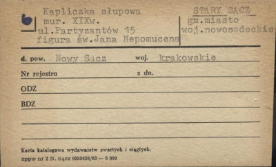 kapliczka słupowa, skan 1