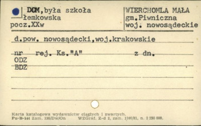 dom, była szkoła łemkowska, skan 1