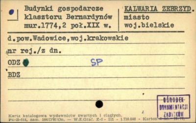 budynki gospodarcze klasztoru Bernardynów, skan 1