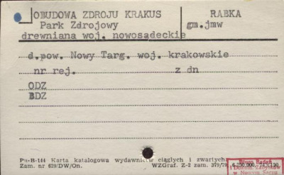 obudowa zdroju Krakus, Park Zdrojowy, skan 1