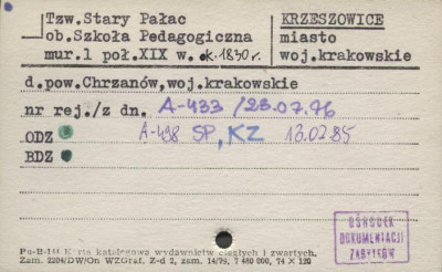 stary pałac ob. Szkoła Pedagogiczna, skan 1