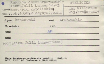 kaplica cmentarna - mauzoleum Julii Langerównej, skan 1