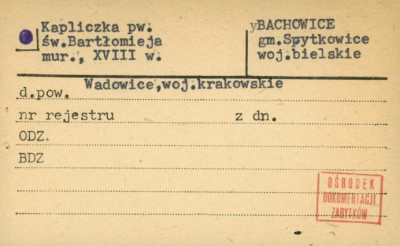 kapliczka pw. św. Bartłomieja, skan 1