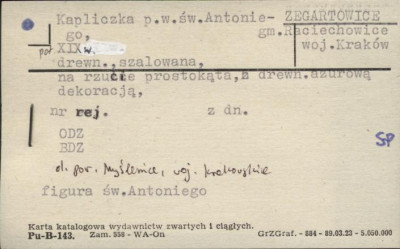 kapliczka pw. św. Antoniego, skan 1