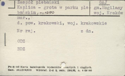 kaplica - grota w parku plebańskim, skan 1