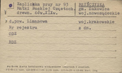 kapliczka Matki Boskiej Częstoch., skan 1