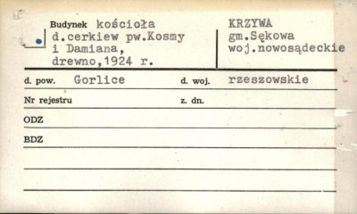 cerkiew pw. śś. Kosmy i Damiana, ob. kościół, skan 1