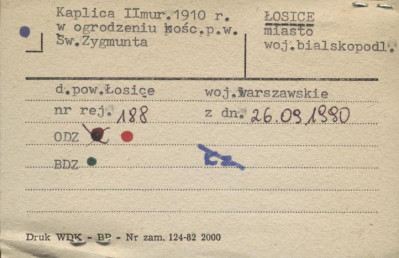 kaplica II w ogrodzeniu kośc. pw. św. Zygmunta, skan 1