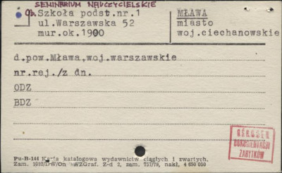 seminarium nauczycielskie, ob. szkoła podstawowa nr 1, skan 1