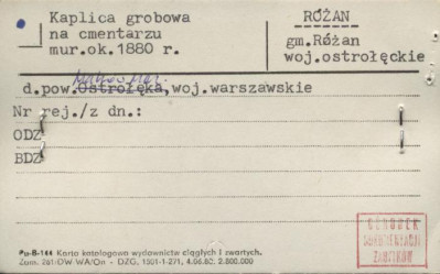 kaplica grobowa rodziny Kossakowskich, na cmentarzu, skan 1