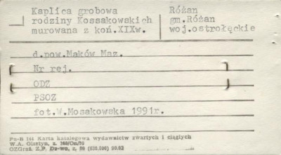 kaplica grobowa rodziny Kossakowskich, na cmentarzu, skan 3