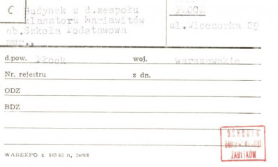 budynek z d. zespołu klasztoru Mariawitów, ob. szkoła podstawowa, skan 1