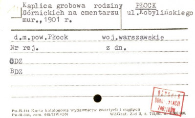 kaplica grobowa rodziny Górnickich na cmentarzu, skan 1