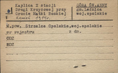 kaplica X stacji Drogi Krzyżowej przy Grocie Matki Boskiej, skan 1