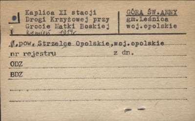 kaplica XI stacji Drogi Krzyżowej przy Grocie Matki Boskiej, skan 1