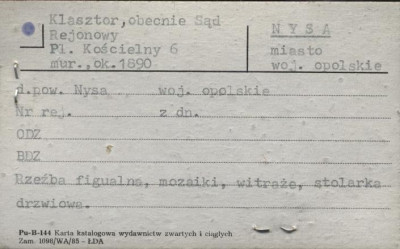 klasztor, ob. Sąd Rejonowy, skan 1