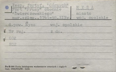 fort Prusy, obecnie Świerczewskiego, skan 1