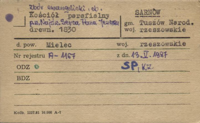 zbór ewangelicki, ob. kościół parafialny pw. Najśw. Serca Pana Jezusa, skan 1