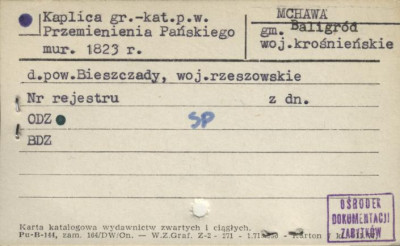 kaplica gr.-kat. pw. Przemienienia Pańskiego, skan 1