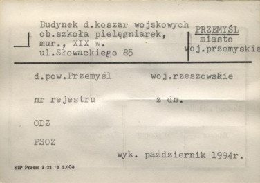 budynek d. koszar wojskowych, ob. szkoła pielęgniarek, skan 1