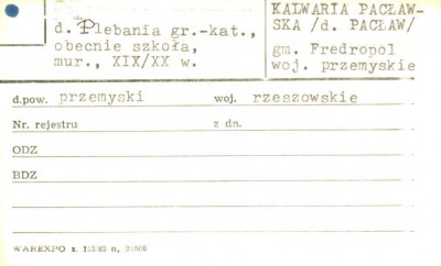 plebania gr.-kat., obecnie szkoła, skan 1