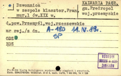 dzwonnica w zespole klasztor. fran., skan 1