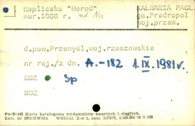 kapliczka Herod, skan 2