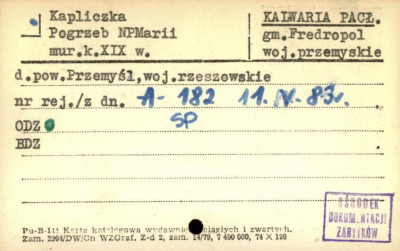 kapliczka Pogrzeb NPMarii, skan 1