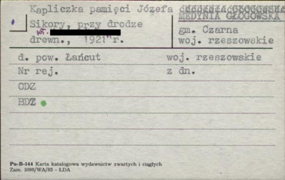 kapliczka pamięci Józefa Sikory, skan 1
