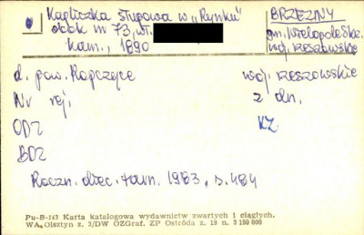 kapliczka słupowa w Rynku, skan 1