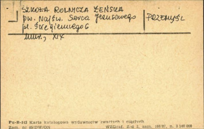 szkoła rolnicza żeńska pw. Najśw. Serca Jezuszowego, skan 1