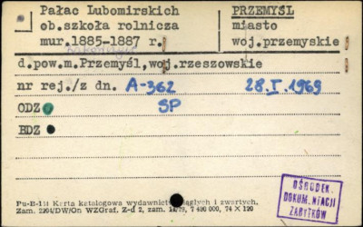 pałac Lubomirskich, ob. szkoła rolnicza, skan 1