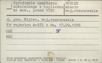 ogrodzenie cmentarza kościelnego z kapliczką, skan 1