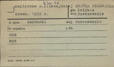kapliczka M.B. Leżajskiej, skan 1