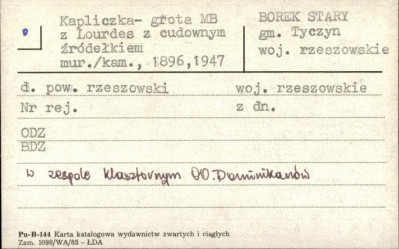 kapliczka - grota MB z Lourdes z cudownym źródełkiem, skan 1