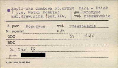 kapliczka domkowa p. w. Matki Boskiej, skan 1