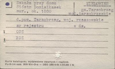 szkoła przy domu sióstr dominikanek, skan 1